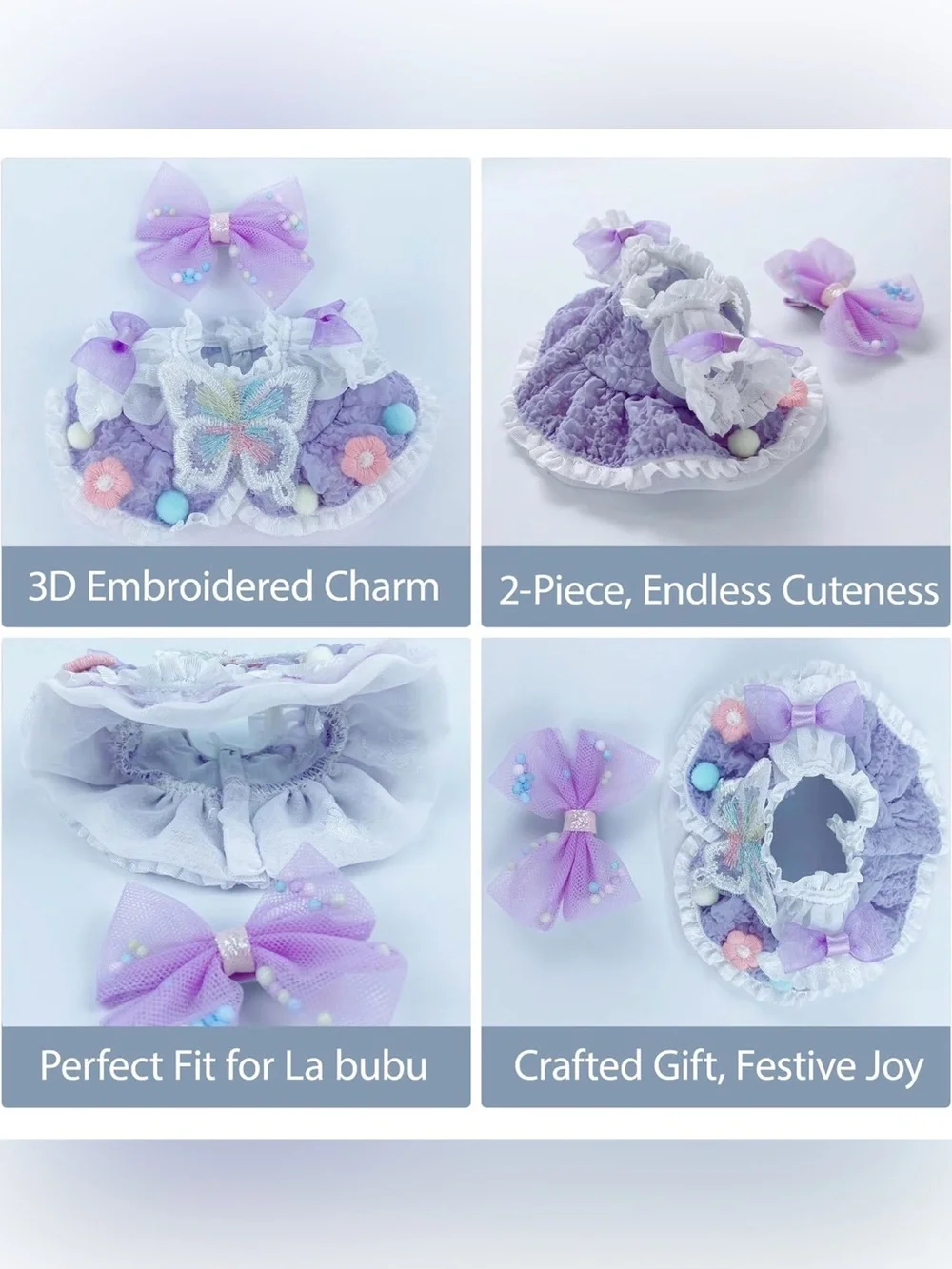 Purple Labubu Outift and Bow